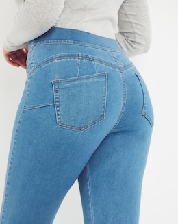 Simply Be Sculpt &amp; Define Mid Blue Skinny Jeggings