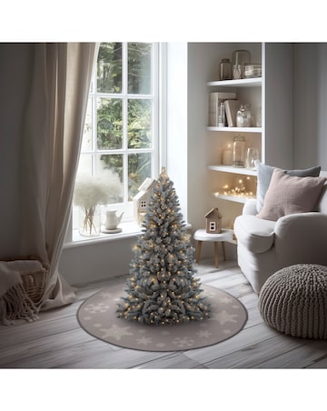 Snowflakes Washable Circle Rug