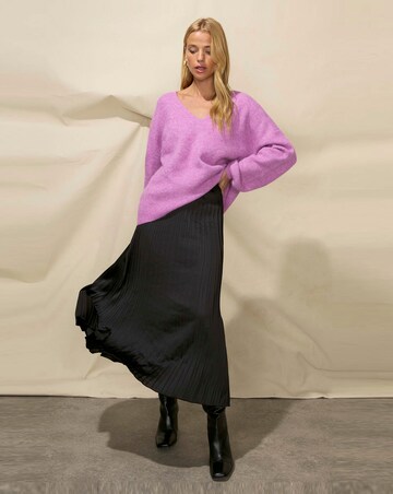 Ro&Zo Pleated Satin Skirt