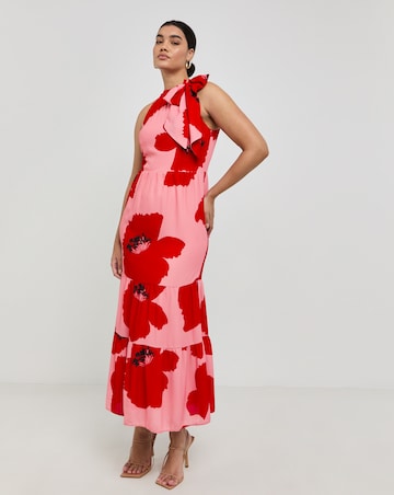 Joanna Hope Tie Neck Maxi Dress