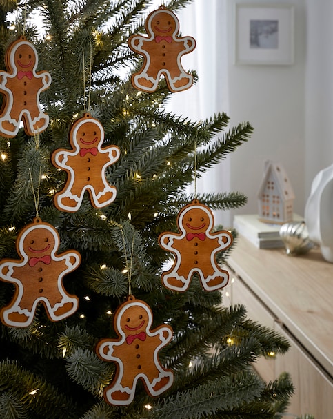 Set of 6 Gingerbread Tree Decorations
