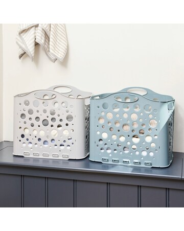 Minky Straight Stack Folding Laundry Basket