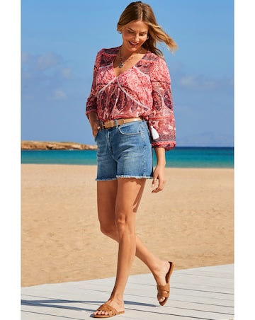 Sosandar Tie Front Blouse