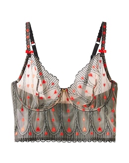 Simply Be Sexy Stripy Hearts Underwired Non Padded Longline Bra B-F