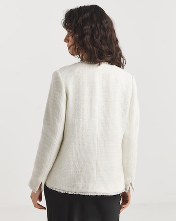Collarless Boucle Blazer