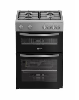 Indesit IDG6GS 60cm Gas Double Cooker - Silver