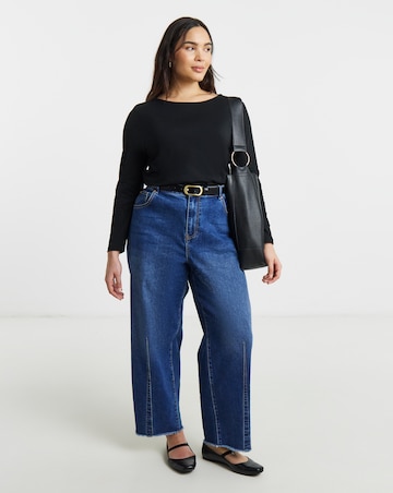 Black, White & Grey Pack of 3 Pure Cotton Slash Neck Tops