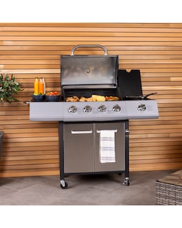Charles Bentley 4 Burner Gas BBQ with Side Burner