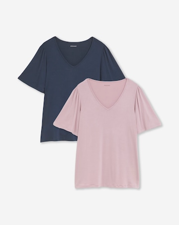 2 Pack V-Neck Angel Sleeve Tops