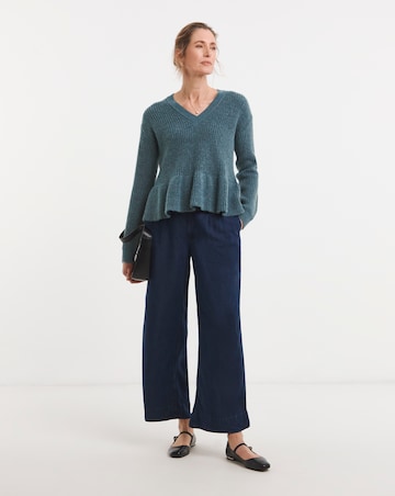 V Neck Peplum Jumper