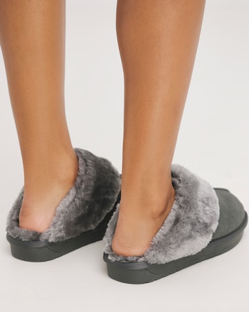 Albza Suede Closed Toe Slippers - Wide Fit (E)
