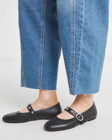 Optimism Studded Mary Jane Ballerina Shoes - Extra Wide Fit (EEE)