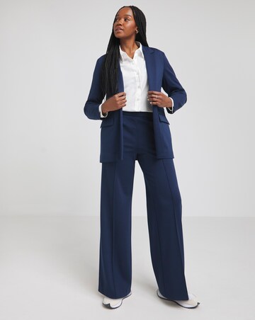 Navy Stretch Ponte Jersey Relaxed Blazer