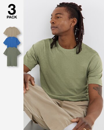 3 Pack Crew Neck T-Shirts Long - Marl