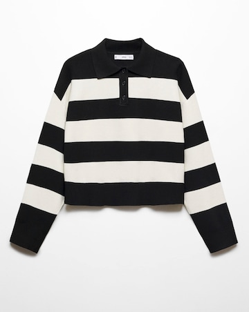 Mango Striped Polo - Neck Sweater