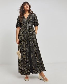 Twisted Wunder Grace Maxi Foil Printed Dress