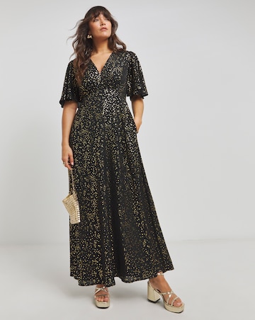 Twisted Wunder Grace Maxi Foil Printed Dress