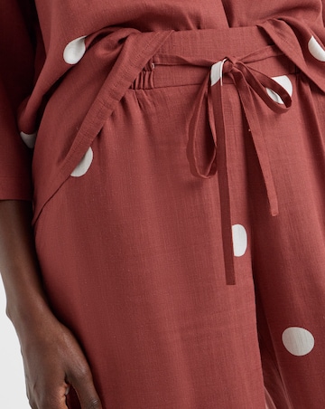 Linen Mix Wide Leg Trousers