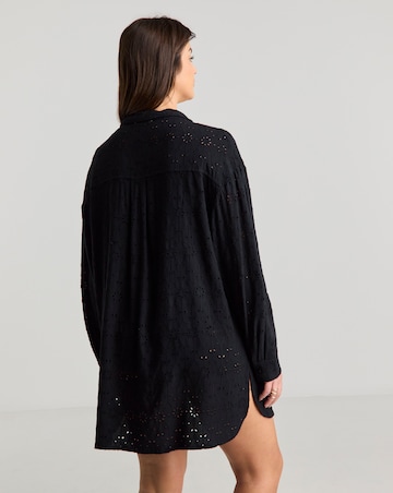 Beach to Beach Black Broderie Beach Shirt