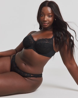 Pretty Secrets Ivy Lace Full Cup Bra (B-G) Black