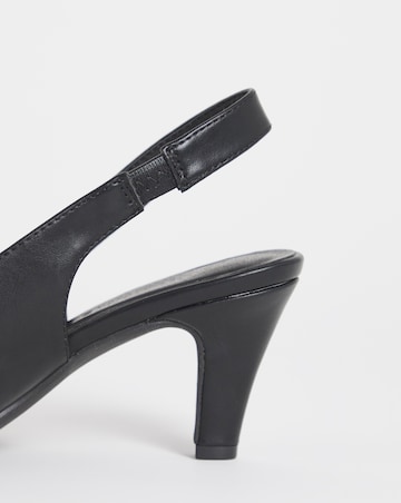 Swan Peep Toe Heeled Slingbacks - Extra Wide Fit (EEE)