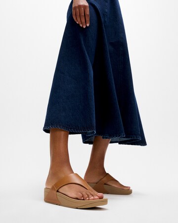 FitFlop Tan Lulu Leather Toe-Post - Standard Fit (D)