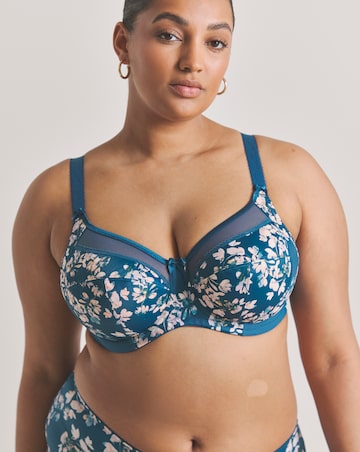 Goddess Kayla Full Cup Wired Bra Teal Blossom