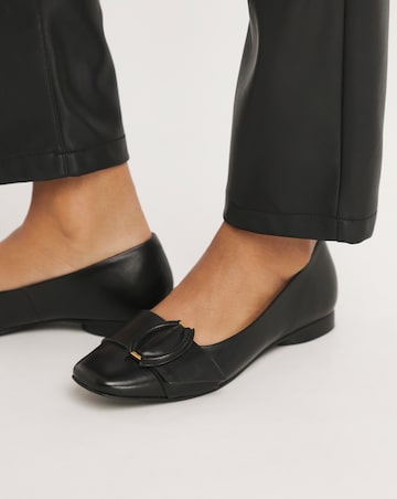 Anthology Meadow Leather Buckle Ballerina - Wide Fit (E)