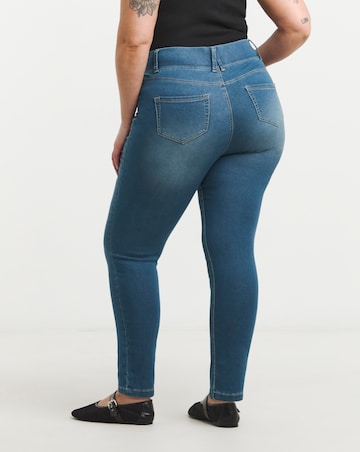Mid Wash Stretch Slim Pull On Jeggings