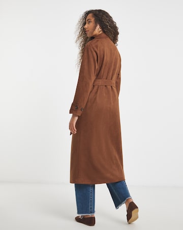 Tan Suedette Trench Coat
