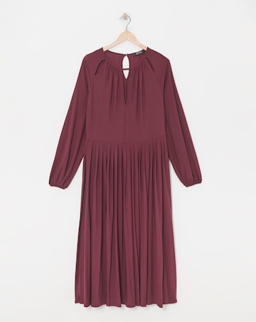 2 In 1 Pleated Keyhole Detail Dress