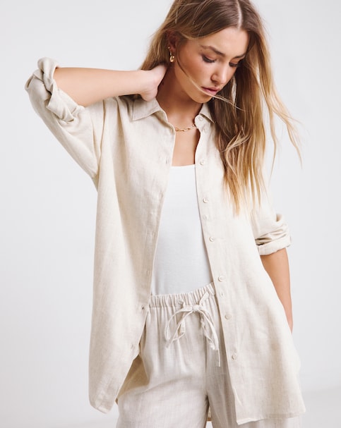 Simply Be Natural Linen Mix Shirt