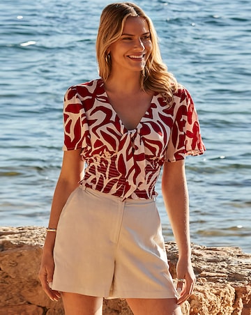 Sosandar Tie Front Blouse