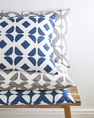 Gray & Osbourn Arran Tile Print Duvet Set Blue