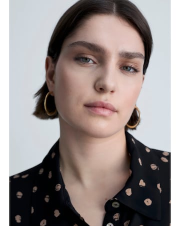 Mango Polka-dot shirt dress with Knot Detail