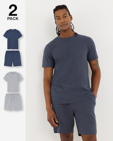 2 Pack T-Shirt And Short PJs