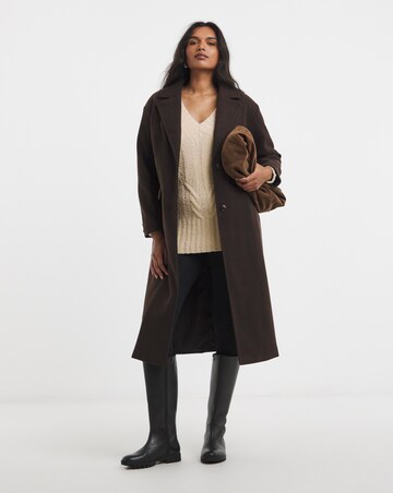 Oatmeal V-Neck Cable Boucle Tunic