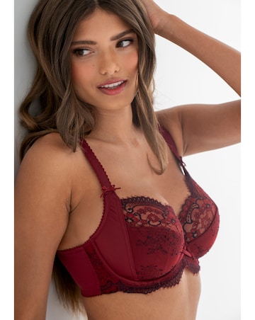 Pour Moi Hollywood Full Cup Wired Non Pad Side Support Bra Burgundy