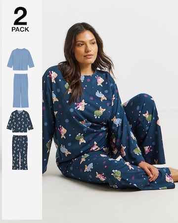 Simply Be (2 Pack) Christmas Dog Print Value Pyjama Set