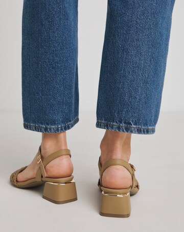 Lunar Woven Low Block Heel Sandals - Extra Wide Fit (EEE)