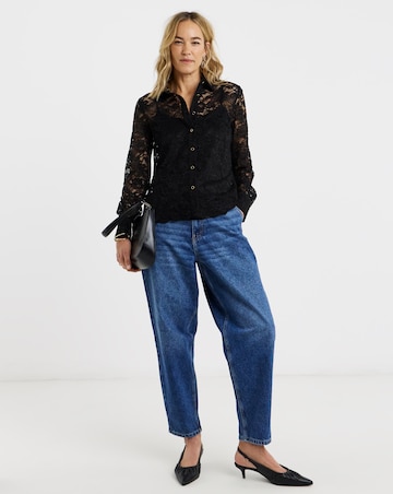 Lace Scallop Hem Shirt