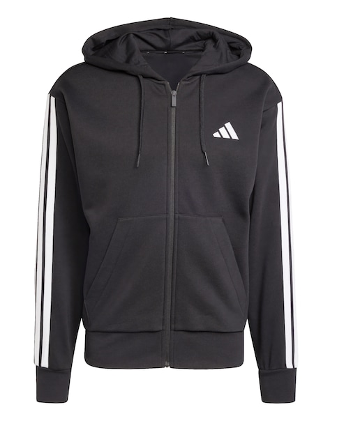 adidas 3 Stripes Full Zip Fleece Hoodie