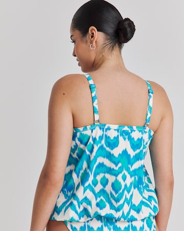JD Williams Ikat Print Blouson Tankini Top