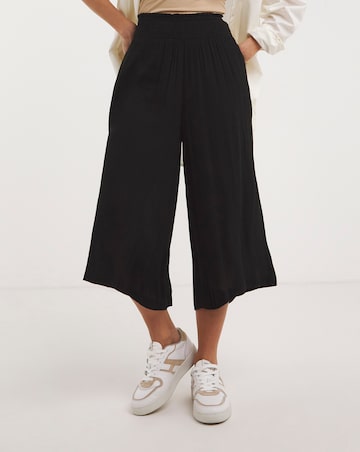 Crinkle Shirred Waist Culottes