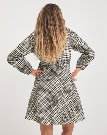 Textured Check Wrap Dress