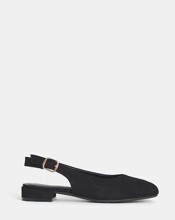 Skylark Flat Peep Toe Slingback Shoes - Wide Fit (E)