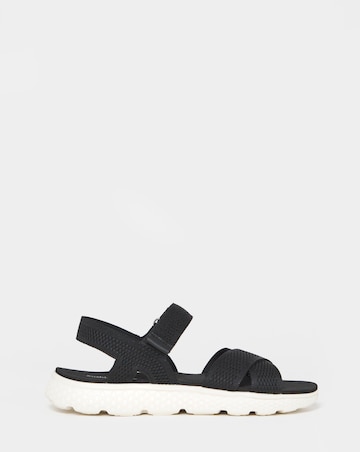 Cushion Walk Black Knit Strappy Sandals - Extra Wide Fit (EEE)