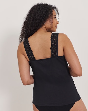 Pretty Secrets (2 Pack) Lace Trim Cotton Vests