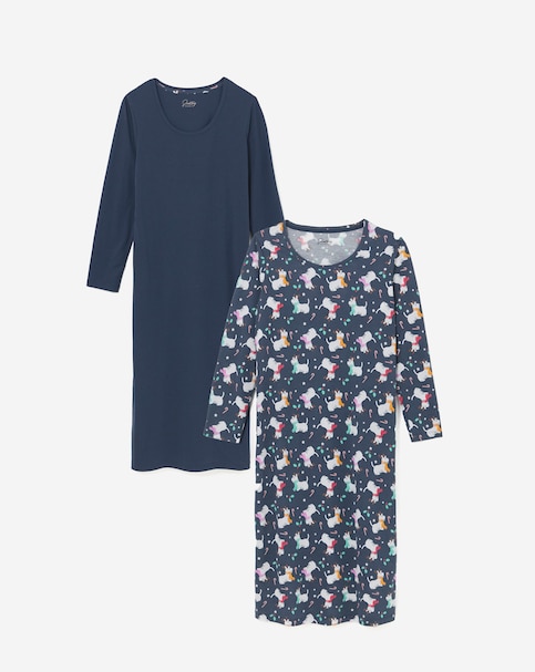 Pretty Secrets (2 Pack) Christmas Scottie Dog Value Midi Nighties