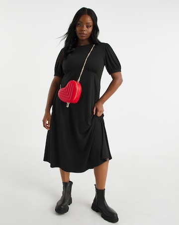 Black Supersoft Jersey Midi Dress